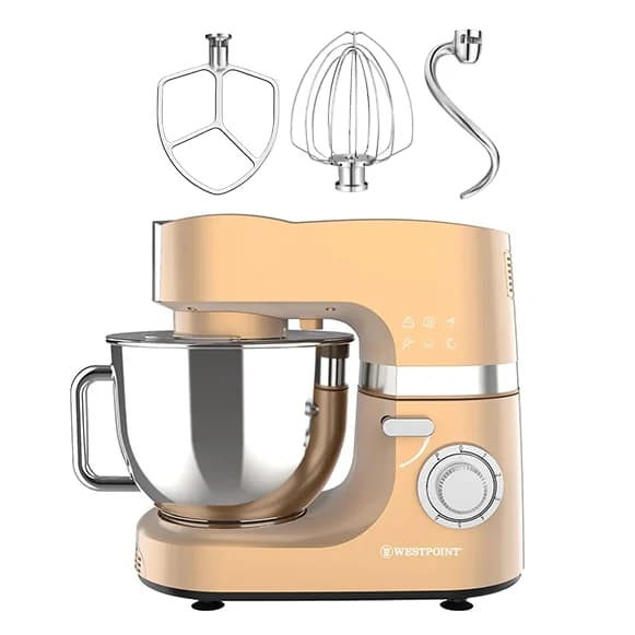 Westpoint WF-4636 (Golden) Stand Mixer, 1500W Low Noise, 7-Ltr Stainless Steel Bowl