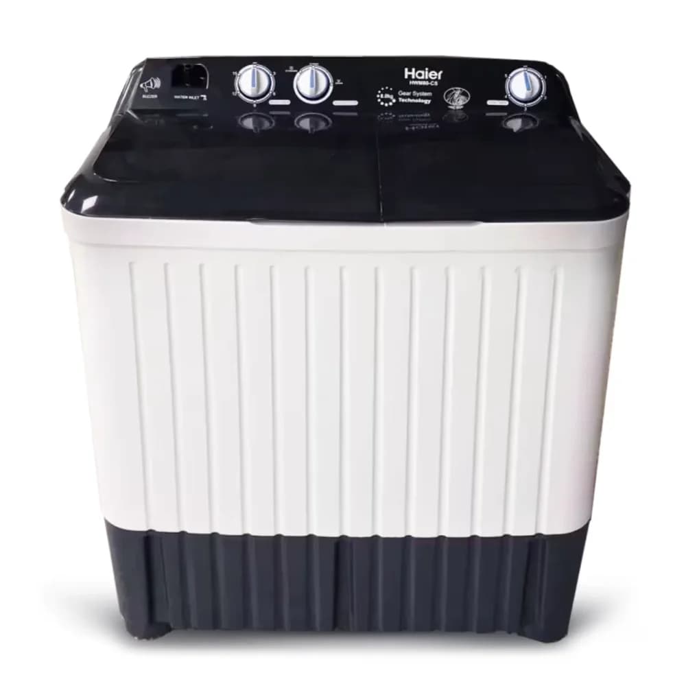 Haier HWM 80CS 8 KG Twin Tub Semi Automatic Washing Machine with Dryer Shower Rinse Low Noise