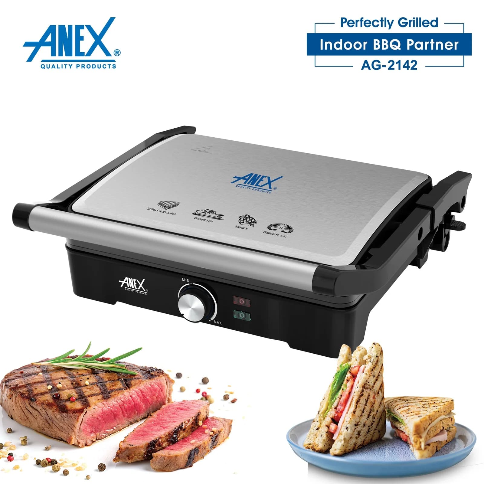 Anex AG-2142 Electric BBQ Grill, 2000W