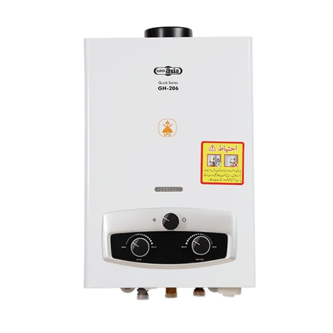Super Asia 6 Liter Instant Gas Geyser GH-206DI Dual Ignition