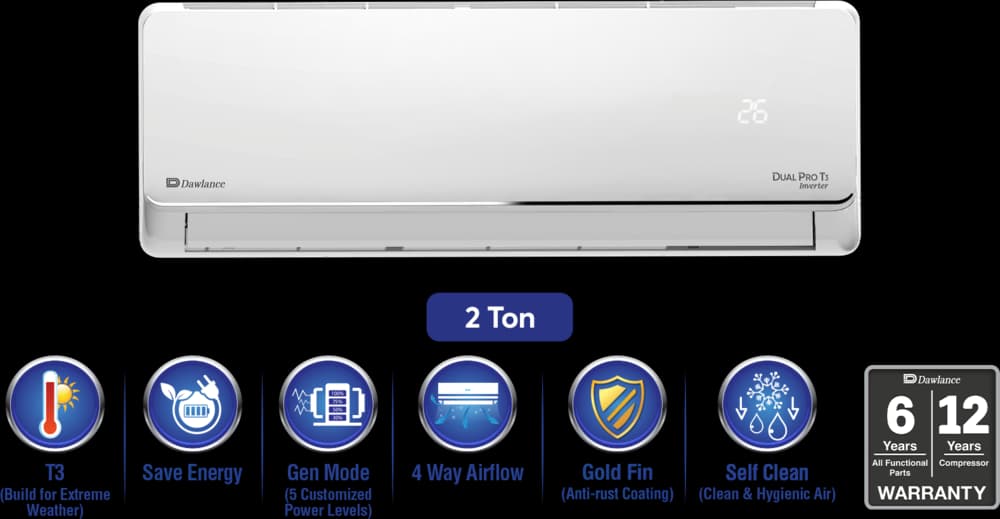 Dawlance Dual Pro T3 Inverter 2 Ton Inverter Split AC