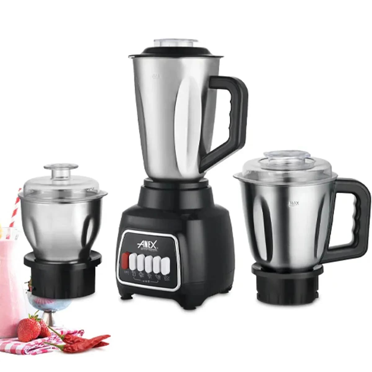 Anex AG-6139SS Blender, Chopper and Grinder 3 in1, 600W, Stainless Steel