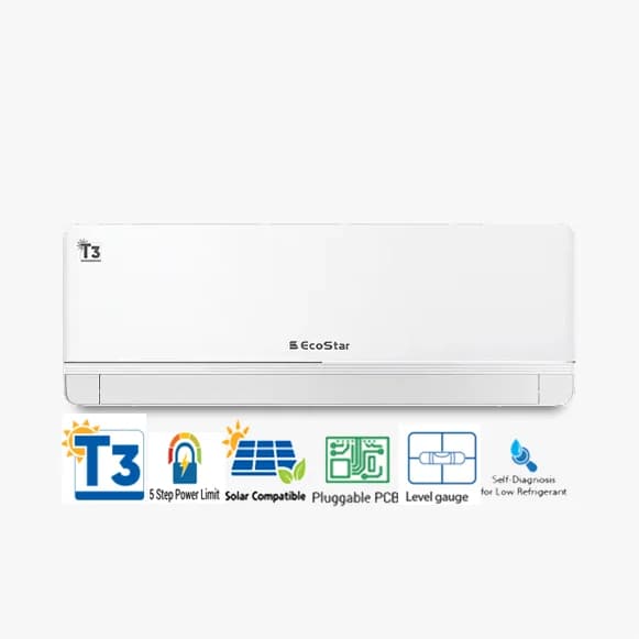 Ecostar ES-18AR02WT3 Ario Max Series 1.5-Ton DC Inverter Heat and Cool, Level Gauge, 5th Gen Auto Clean
