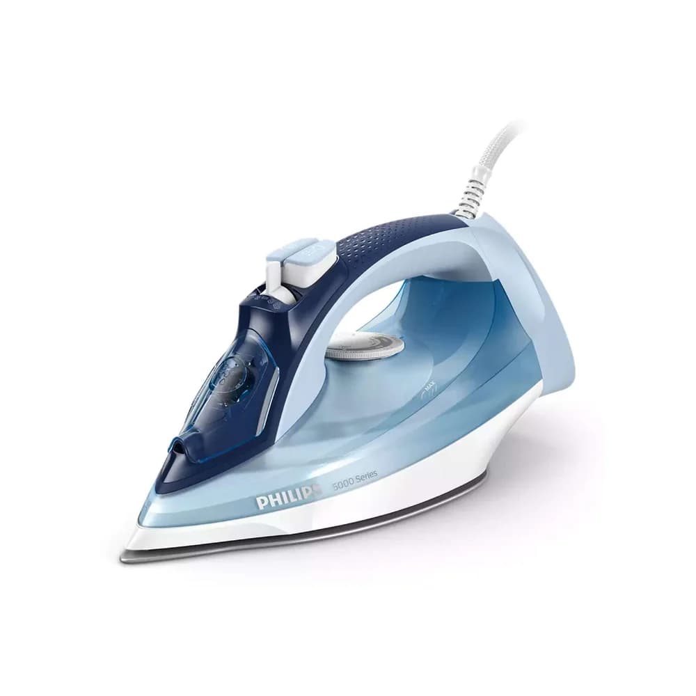 Philips Steam Iron DST5020/26 5000 Series, 2400 W Power, 40 g/min Continuous Steam, 180 g Steam Boost, Steam Glide Plus, Blue