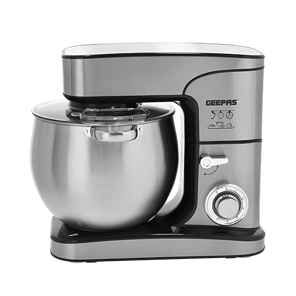 Geepas GSM43042 Stand Mixer, 12-Ltr Bowl with handle, 2000 Watts, 6 Speed Levels with Pulse