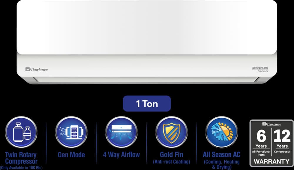 Dawlance Mega Flex 1 Ton Inverter Split AC