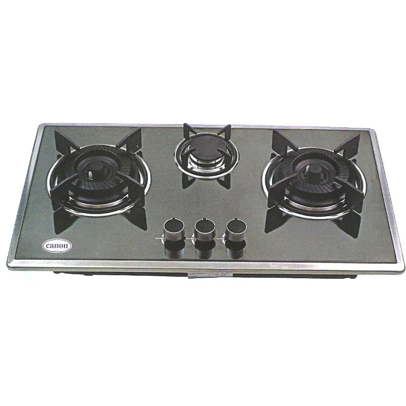Canon Kitchen Gas HOB HB-CA-24GB 3 Sabaf Burners, 8mm Glass top