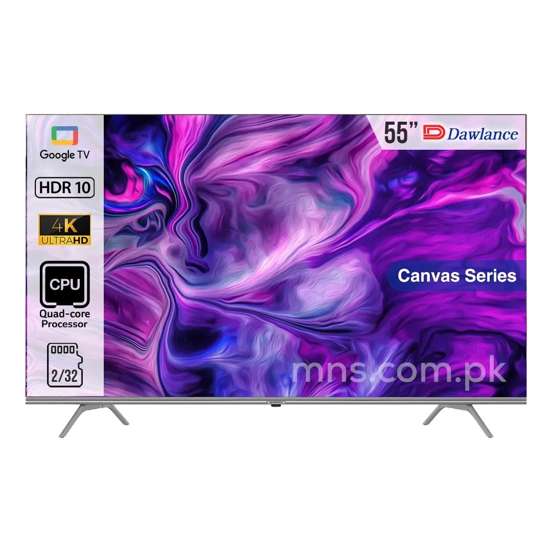 Dawlance 55G3AP Canvas Series 55″ 4K UHD Android Smart Led TV, Sharp Colors, Metal Frame, Refresh Rate 60Hz