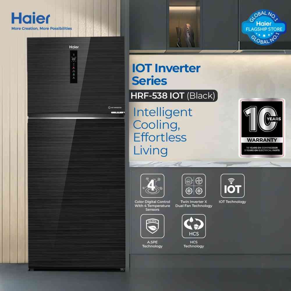 Haier 538 IOT Inverter Refrigerator Black 19 CFT