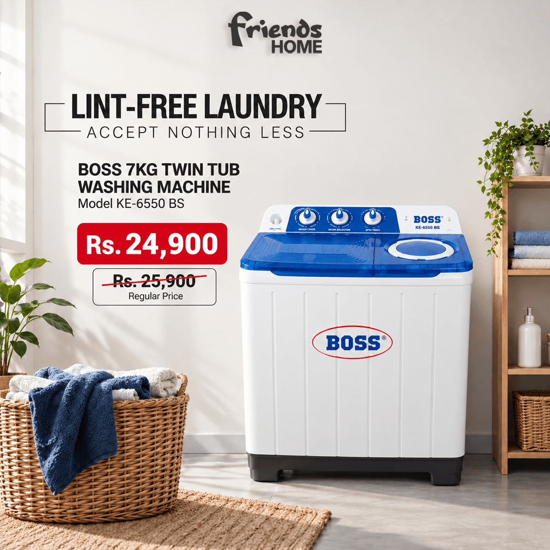 BOSS 7KG TWIN TUB WASHING MACHINE Model KE-6550 BS