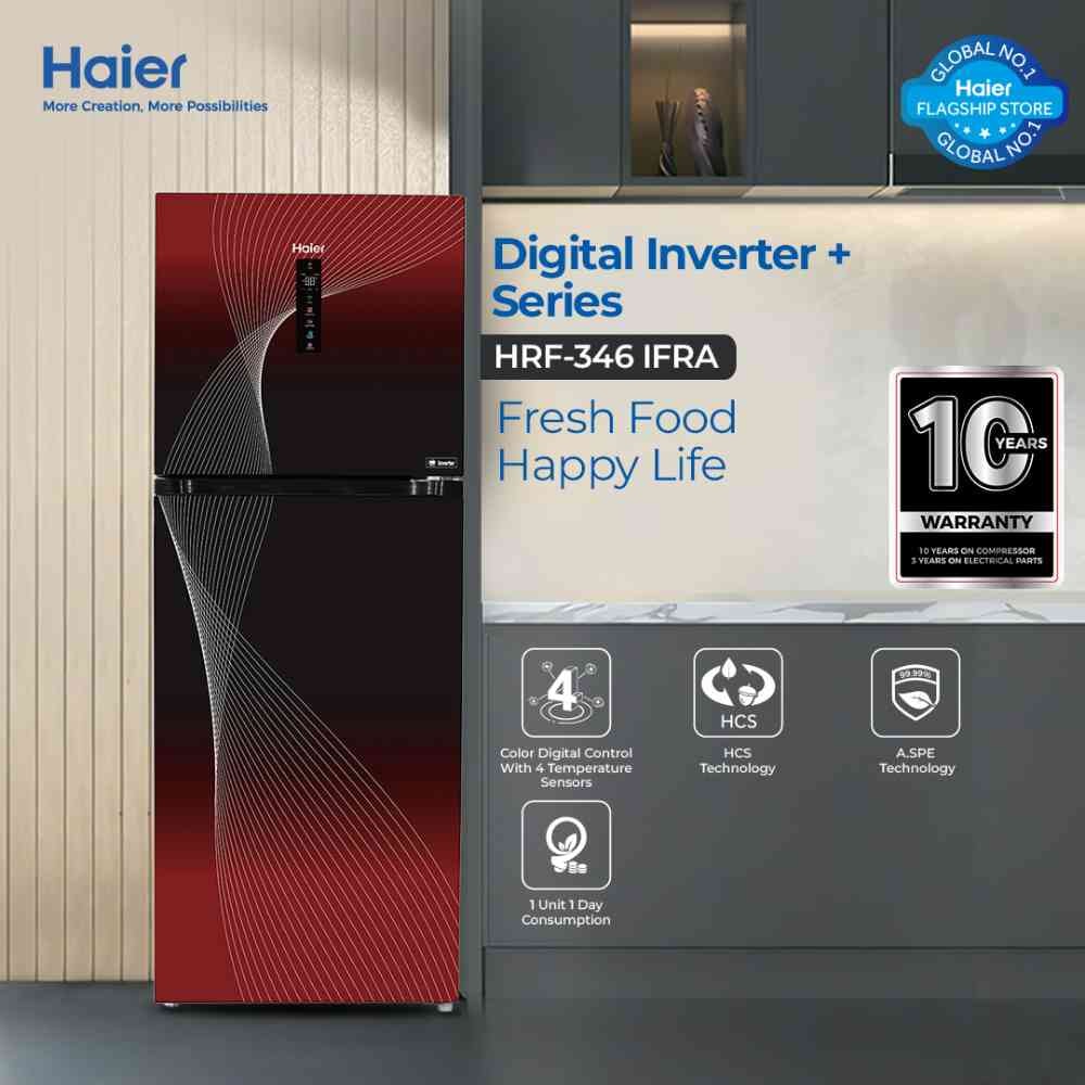 Haier 346IFRA GD Digital Inverter Fridge 10 CFT
