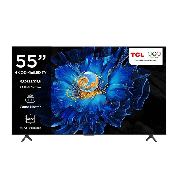 TCL 55C6K 55-inch QD-Mini Google LED TV, 144Hz Refresh Rate, Onkyo 2.1CH Hi-Fi System