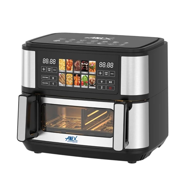 Anex AG-2112 Air Fryer Digital Big Icon Full Touch Panel with Dual Cooking Option,10.5 Litre, Double Heating Element
