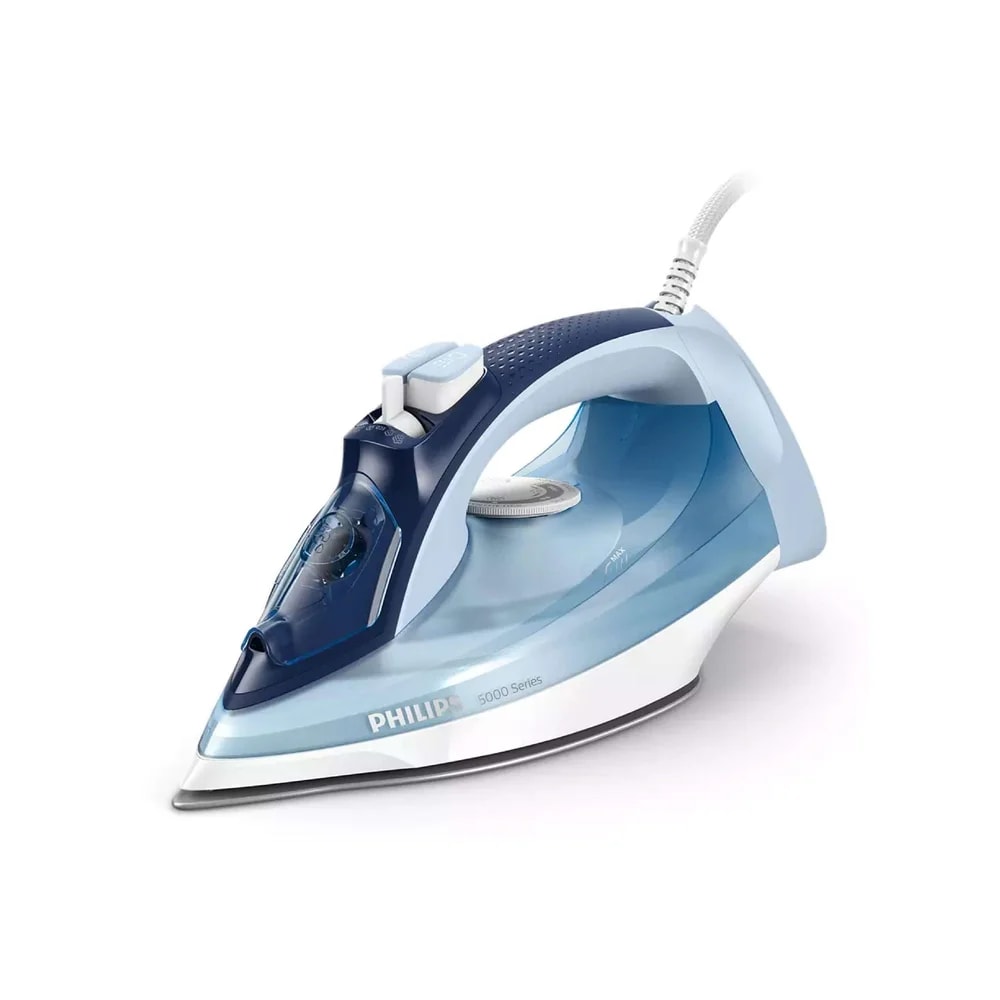 Philips Steam Iron DST5020/26 5000 Series, 2400 W Power, 40 g/min Continuous Steam, 180 g Steam Boost, Steam Glide Plus, Blue