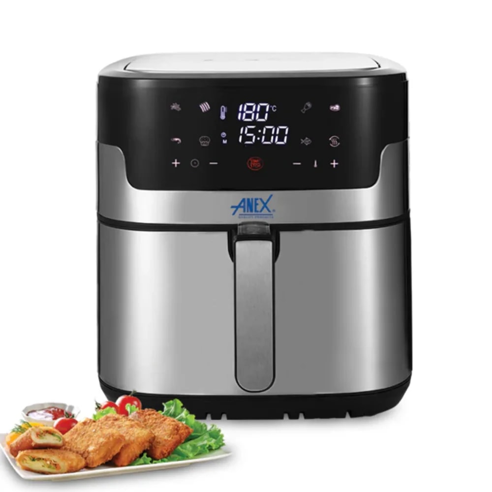 Anex AG-2024 Digital Air Fryer, 8-Ltr,1800w, Healthy Food, No more wait gain.