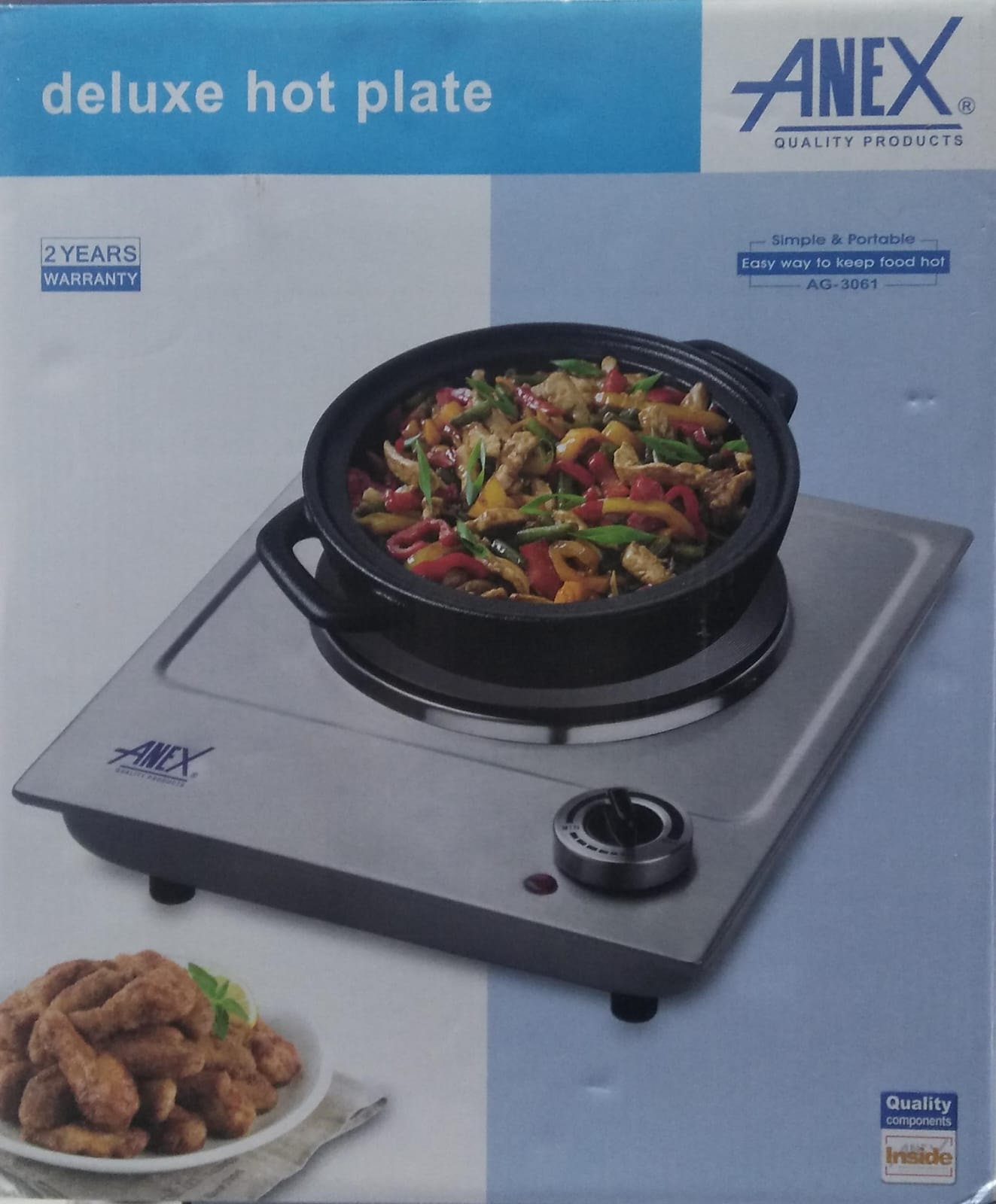 Anex Hot Plate AG 3061 Stainless Steel Single, 1500w