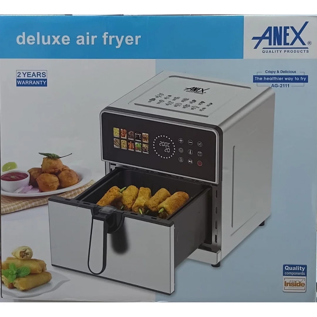 Anex AG-2111 Deluxe Digital Air Fryer, 1600w (upper),350w (Lower), 8-Ltr Capacity