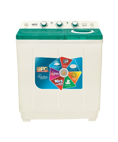 GFC GF-1110 Twin Tub Washer & Dryer Machine Crystal Lid