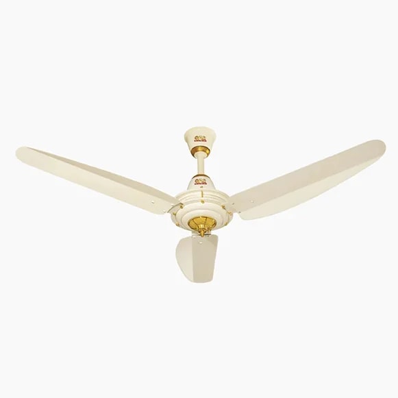 GFC Sapphire 56-inch AC/DC Inverter Fan 60 Watts, With Remote, (Off White and Light Wood)
