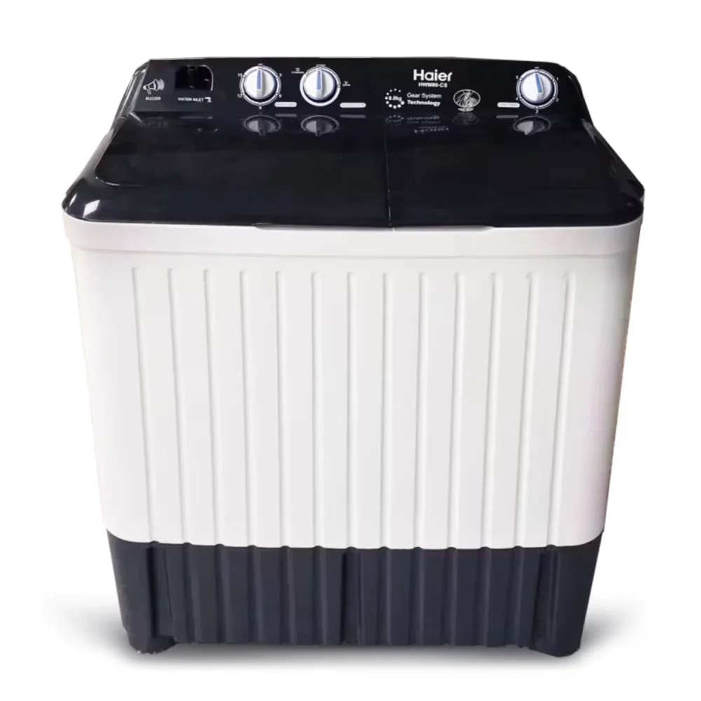 Haier HWM 80CS 8 KG Twin Tub Semi Automatic Washing Machine with Dryer Shower Rinse Low Noise