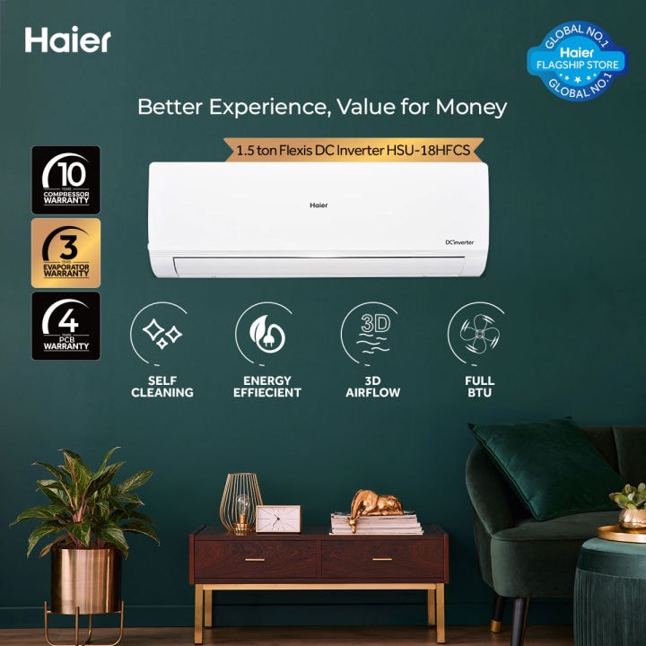 Haier 1.5 Ton DC Inverter AC Heat & Cool 18HFC