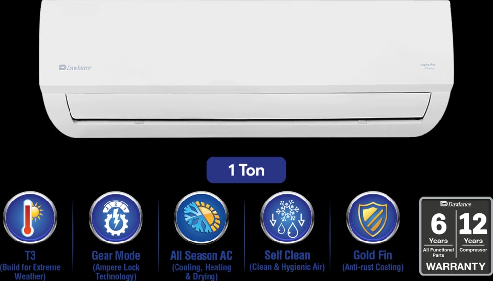 Dawlance Inspire Pro T3 Inverter 1 Ton Inverter Split AC