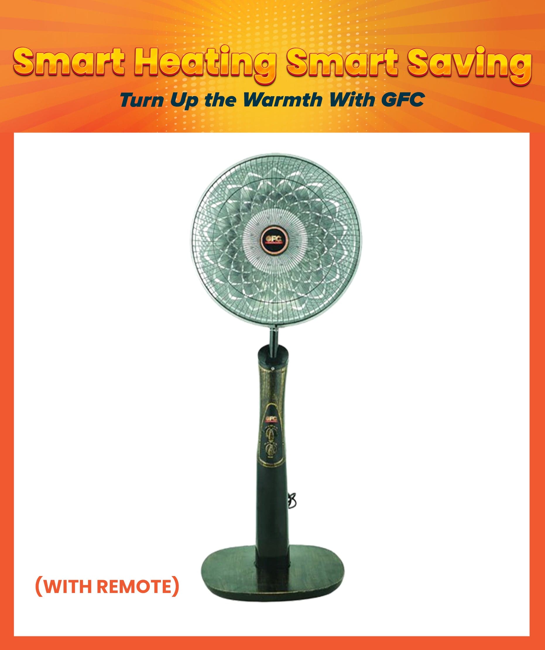 GFC GF - 103 Parabolic Stand Heater (With Remote)