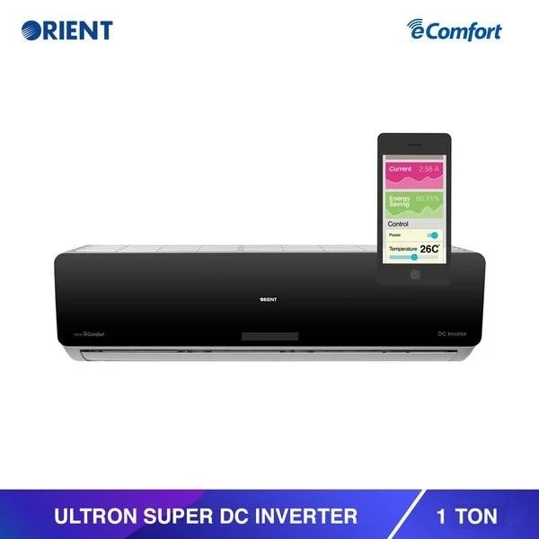 Orient 1 Ton Ultron Super Mirror Black Inverter AC