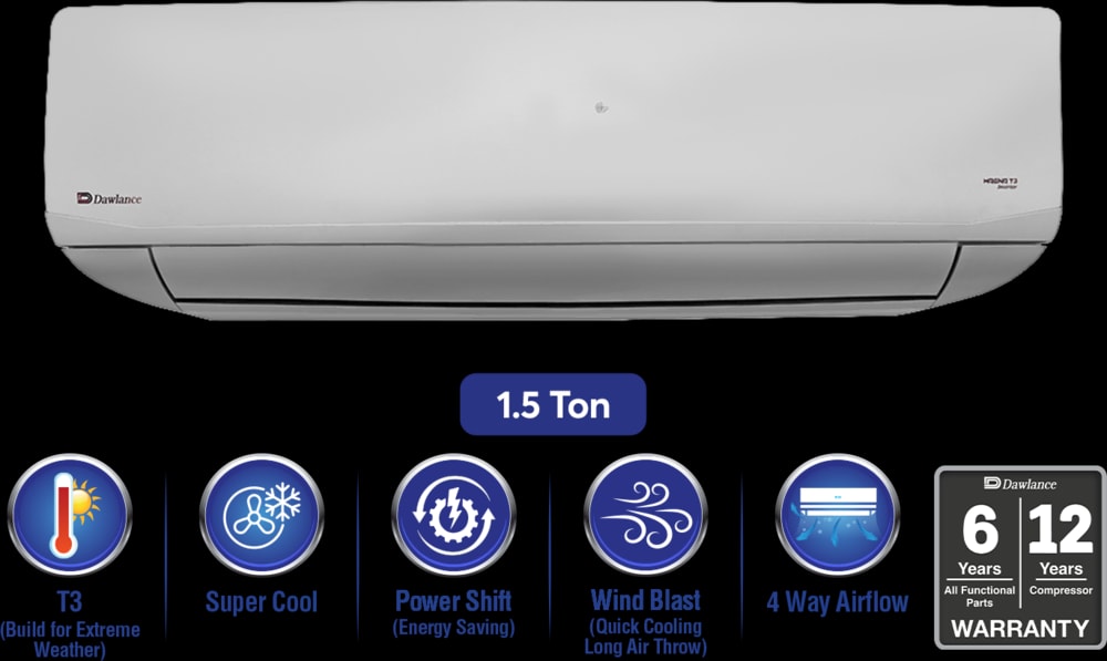 Dawlance Magna T3 1.5 Ton Silver Plain Split Air Conditioners