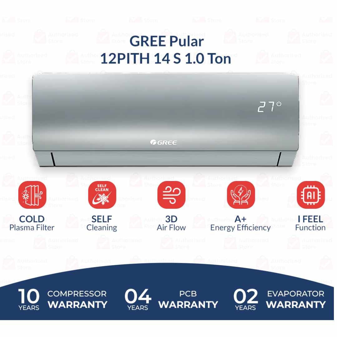 Gree 1 Ton Inverter AC 12PITH14S Heat & Cool