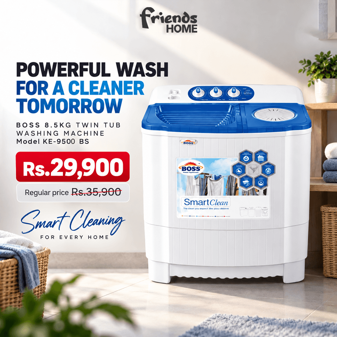 BOSS 8.5KG TWIN TUB WASHING MACHINE Model KE-9500 BS