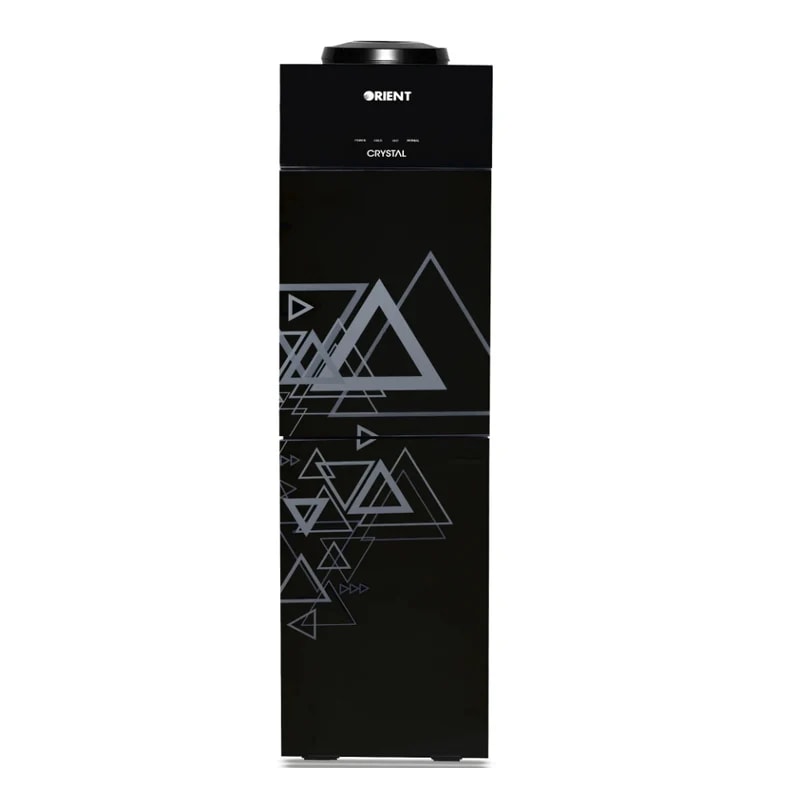 Orient Crystal 3 Taps Triangle Black Glass Door Water Dispenser